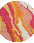 LOOMLAN Rugs Petala Pink Washable Indoor-Outdoor Rug