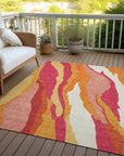 LOOMLAN Rugs Petala Pink Washable Indoor-Outdoor Rug