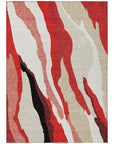 LOOMLAN Rugs Petala Red Washable Indoor-Outdoor Rug