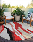LOOMLAN Rugs Petala Red Washable Indoor-Outdoor Rug