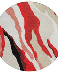 LOOMLAN Rugs Petala Red Washable Indoor-Outdoor Rug