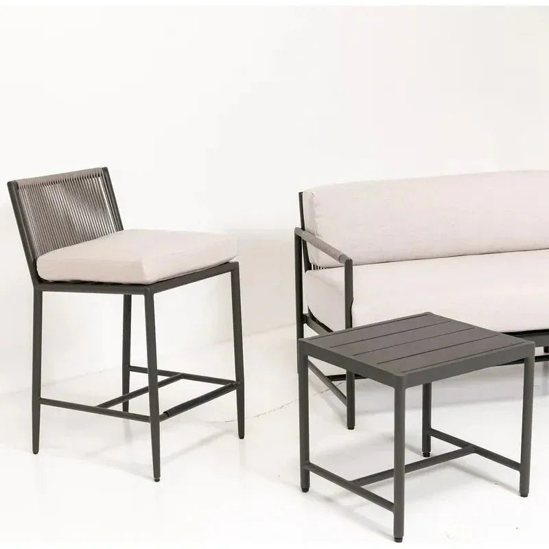 Pietra Sunbrella Comfort Outdoor Bar Stool - LOOMLAN - Sunset West - Outdoor Bar Stools