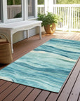 LOOMLAN Rugs Prestina Teal Washable Indoor-Outdoor Rug
