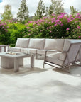 Prism Sectional Sofa Set With Firepit Table - LOOMLAN - Castelle - Outdoor Lounge Sets