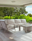Prism Sectional Sofa Set With Firepit Table - LOOMLAN - Castelle - Outdoor Lounge Sets