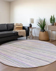 LOOMLAN Rugs Prizme Purple Washable Indoor-Outdoor Rug