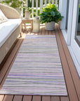 LOOMLAN Rugs Prizme Purple Washable Indoor-Outdoor Rug