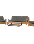 Qube 4PC Teak Outdoor Patio Deep Set Sunbrella Cushion - LOOMLAN - HiTeak - Outdoor Lounge Sets