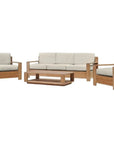 Qube 4PC Teak Outdoor Patio Deep Set Sunbrella Cushion - LOOMLAN - HiTeak - Outdoor Lounge Sets