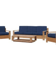 Qube 4PC Teak Outdoor Patio Deep Set Sunbrella Cushion - LOOMLAN - HiTeak - Outdoor Lounge Sets