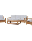 Qube 4PC Teak Outdoor Patio Deep Set Sunbrella Cushion - LOOMLAN - HiTeak - Outdoor Lounge Sets