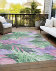 LOOMLAN Rugs Quilene Green Washable Indoor-Outdoor Rug