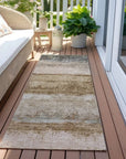 LOOMLAN Rugs Raffinna Brown Washable Indoor-Outdoor Rug