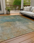 LOOMLAN Rugs Raffira Green Washable Indoor-Outdoor Rug