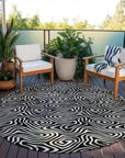 LOOMLAN Rugs Raya Black Washable Indoor-Outdoor Rug