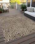 LOOMLAN Rugs Raya Brown Washable Indoor-Outdoor Rug