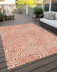 LOOMLAN Rugs Raya Orange Washable Indoor-Outdoor Rug