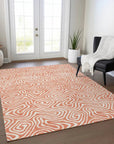 LOOMLAN Rugs Raya Orange Washable Indoor-Outdoor Rug
