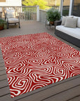 LOOMLAN Rugs Raya Red Washable Indoor-Outdoor Rug