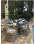 LOOMLAN Rectangular 7PC Outdoor Dining Set Wicker Armchairs