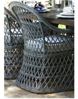 LOOMLAN Rectangular 7PC Outdoor Dining Set Wicker Armchairs