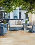 Lloyd Flanders Reflections Wicker Glider Loveseat Sunbrella Cushions
