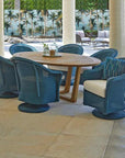 Reflections Wicker Patio Swivel Rocker Dining Chair - LOOMLAN - Lloyd Flanders - Outdoor Dining Chairs