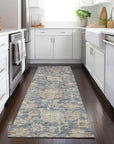 LOOMLAN Rugs Riga Blue Washable Indoor-Outdoor Rug