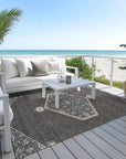 Riven Gray Washable Indoor - Outdoor Rug - LOOMLAN - LOOMLAN Rugs - Outdoor Rugs