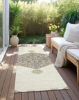LOOMLAN Rugs Riven Ivory Washable Indoor-Outdoor Rug