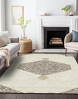 LOOMLAN Rugs Riven Ivory Washable Indoor-Outdoor Rug