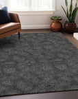Riyala Black Washable Indoor - Outdoor Rug - LOOMLAN - LOOMLAN Rugs - Outdoor Rugs