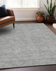 LOOMLAN Rugs Riyala Gray Washable Indoor-Outdoor Rug