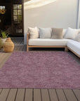 LOOMLAN Rugs Riyala Purple Washable Indoor-Outdoor Rug