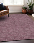 LOOMLAN Rugs Riyala Purple Washable Indoor-Outdoor Rug