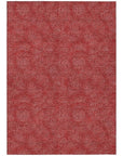 LOOMLAN Rugs Riyala Red Washable Indoor-Outdoor Rug