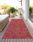LOOMLAN Rugs Riyala Red Washable Indoor-Outdoor Rug