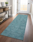 LOOMLAN Rugs Riyala Teal Washable Indoor-Outdoor Rug