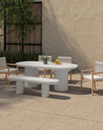 Rocca Cream Concrete Design Outdoor Bench - LOOMLAN - Moe's Home - Outdoor Benches