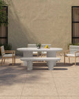 Rocca Cream Concrete Design Outdoor Bench - LOOMLAN - Moe's Home - Outdoor Benches
