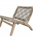 Rope and Teak Wood Patio Lounge Chair - LOOMLAN - Artesia - Outdoor Accent Chairs