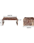 Moe's Home Rosa Rosso Levanto Marble Outdoor Coffee Table