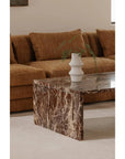 Moe's Home Rosa Rosso Levanto Marble Outdoor Coffee Table