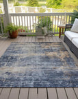 LOOMLAN Rugs Roumiya Blue Washable Indoor-Outdoor Rug
