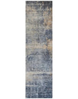 LOOMLAN Rugs Roumiya Blue Washable Indoor-Outdoor Rug