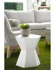 Essentials For Living Round Bento Accent Table Ivory Concrete