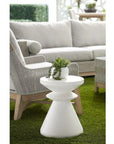 Essentials For Living Round Pawn Accent Table Ivory Concrete