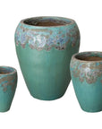 Emissary Round Textured Glaze Ceramic Planter