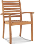 HiTeak Royal 5PC Round Outdoor Dining Set Stacking Armchairs