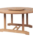 HiTeak Royal 5PC Round Outdoor Dining Set Stacking Armchairs